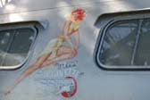 Beautiful Pinup Nose Art on Rear End of 1951 Spartanette Tandem Trailer